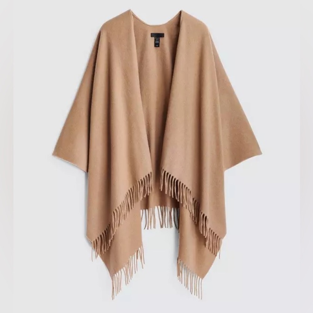 Rag & Bone Cashmere Poncho in Heathered Camel